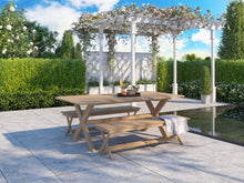 Curated Maison Aude 3-Piece Rectangular Teak Outdoor Picnic Dining Set
