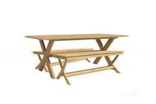 Curated Maison Aude 3-Piece Rectangular Teak Outdoor Picnic Dining Set