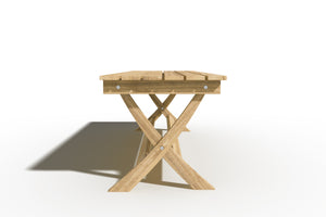 Curated Maison Aude 3-Piece Rectangular Teak Outdoor Picnic Dining Set