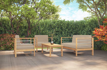 Curated Maison Leon 4-Piece Teak Outdoor Patio Deep Seating Set w/ Sunbrella Cushions