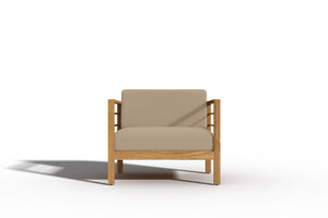 Curated Maison Leon 4-Piece Teak Outdoor Patio Deep Seating Set w/ Sunbrella Cushions