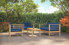 Curated Maison Leon 4-Piece Teak Outdoor Patio Deep Seating Set w/ Sunbrella Cushions