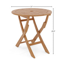 Curated Maison Devon 3-Piece Teak Folding Outdoor Bistro Set with Folding Table and Armchairs