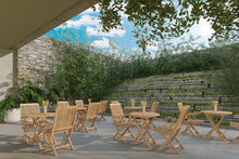 Curated Maison Devon 3-Piece Teak Folding Outdoor Bistro Set with Folding Table and Armchairs