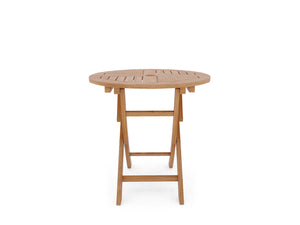 Curated Maison Lucas 3-Piece Round Teak Outdoor Bistro Set with Folding Table