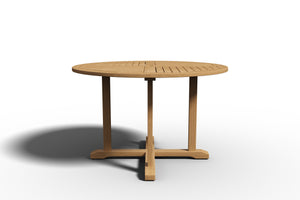 Curated Maison Clement 5-Piece Round Teak Outdoor Dining Set