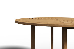 Curated Maison Clement 5-Piece Round Teak Outdoor Dining Set