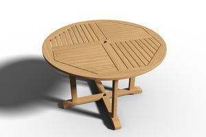 Curated Maison Clement 5-Piece Round Teak Outdoor Dining Set