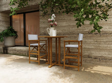 Curated Maison Directeur 3-Piece Square Teak Outdoor Bar Height Dining Set