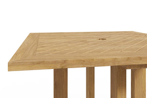 Curated Maison Directeur 3-Piece Square Teak Outdoor Bar Height Dining Set