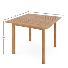 Curated Maison Mathieu 5-Piece Square Teak Outdoor Dining Set with Stacking Armchairs