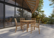 Curated Maison Mathieu 5-Piece Square Teak Outdoor Dining Set with Stacking Armchairs