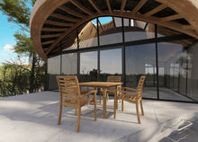 Curated Maison Mathieu 5-Piece Square Teak Outdoor Dining Set with Stacking Armchairs