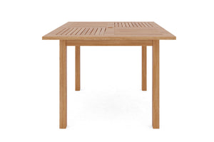 Curated Maison Perrin 5-Piece Square Teak Table Outdoor Dining Set w/ Stacking Armchairs
