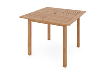Curated Maison Perrin 5-Piece Square Teak Table Outdoor Dining Set w/ Stacking Armchairs