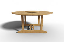 Curated Maison Ambre 5-Piece Round Teak Outdoor Dining Set with Lazy Susan