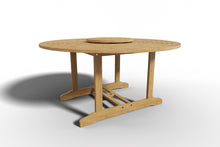 Curated Maison Ambre 5-Piece Round Teak Outdoor Dining Set with Lazy Susan