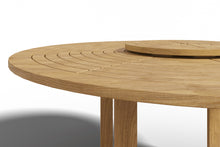 Curated Maison Ambre 5-Piece Round Teak Outdoor Dining Set with Lazy Susan