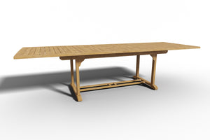 Curated Maison Florence 9-Piece Rectangular Teak Outdoor Dining Set with Extendable Table