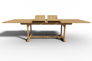Curated Maison Florence 9-Piece Rectangular Teak Outdoor Dining Set with Extendable Table