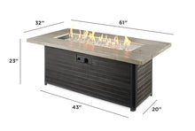 Outdoor Greatroom CR-1242 Cedar Ridge Concrete Linear Gas Fire Pit Table