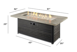 Outdoor Greatroom CR-1242 Cedar Ridge Concrete Linear Gas Fire Pit Table