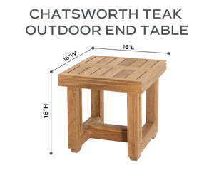 7 pc Chatsworth Sofa Teak Deep Seating with Coffee Table. Sunbrella Cushion