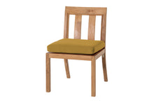 Set of 2 Chatsworth Teak Outdoor Dining Armless Chair. Sunbrella Cushion.