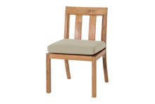 Set of 2 Chatsworth Teak Outdoor Dining Armless Chair. Sunbrella Cushion.