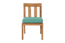 Set of 2 Chatsworth Teak Outdoor Dining Armless Chair. Sunbrella Cushion.