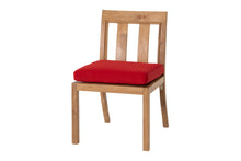 Set of 2 Chatsworth Teak Outdoor Dining Armless Chair. Sunbrella Cushion.