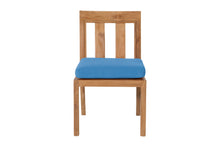 Set of 2 Chatsworth Teak Outdoor Dining Armless Chair. Sunbrella Cushion.