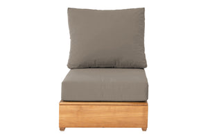Chatsworth Teak Outdoor Armless Chair. Sunbrella Cushion