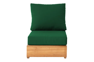 Chatsworth Teak Outdoor Armless Chair. Sunbrella Cushion