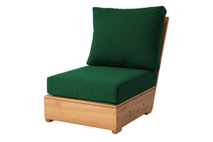 Chatsworth Teak Outdoor Armless Chair. Sunbrella Cushion