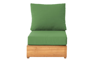 Chatsworth Teak Outdoor Armless Chair. Sunbrella Cushion