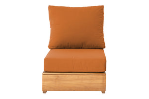 Chatsworth Teak Outdoor Armless Chair. Sunbrella Cushion