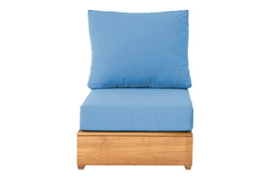 Chatsworth Teak Outdoor Armless Chair. Sunbrella Cushion