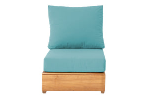 Chatsworth Teak Outdoor Armless Chair. Sunbrella Cushion