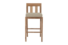 Set of 2 Chatsworth Outdoor Teak Armless Barstool. Sunbrella Cushion.