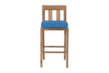 Set of 2 Chatsworth Outdoor Teak Armless Barstool. Sunbrella Cushion.