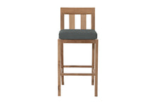 Set of 2 Chatsworth Outdoor Teak Armless Barstool. Sunbrella Cushion.