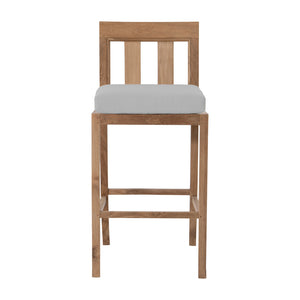 Set of 2 Chatsworth Outdoor Teak Armless Barstool. Sunbrella Cushion.