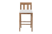 Set of 2 Chatsworth Outdoor Teak Armless Barstool. Sunbrella Cushion.