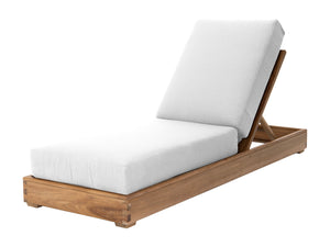 Set of 2 Chatsworth Teak Outdoor Chaise Lounger. Sunbrella Cushion.