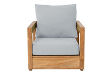 7 pc Chatsworth Teak Outdoor Loveseat Seating Set with Coffee Table. Sunbrella Cushion
