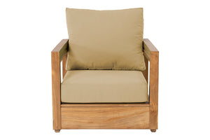 Chatsworth Teak Outdoor Club Chair. Sunbrella Cushion