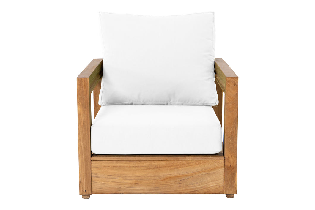 Chatsworth Teak Outdoor Club Chair. Sunbrella Cushion