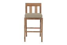 Set of 2 Chatsworth Outdoor Teak Armless Counter Stool. Sunbrella Cushion.