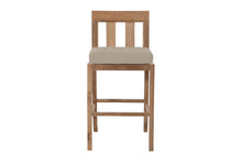 Set of 2 Chatsworth Outdoor Teak Armless Counter Stool. Sunbrella Cushion.